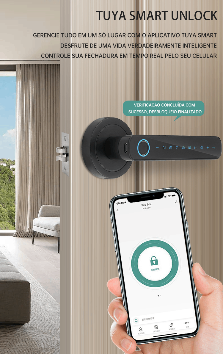 WF-F3 interface de desbloqueio com um toque na App