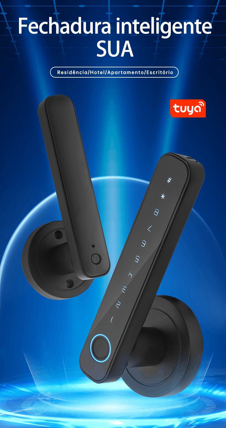 WF-F4 fechadura de maçaneta com impressão digital Tuya