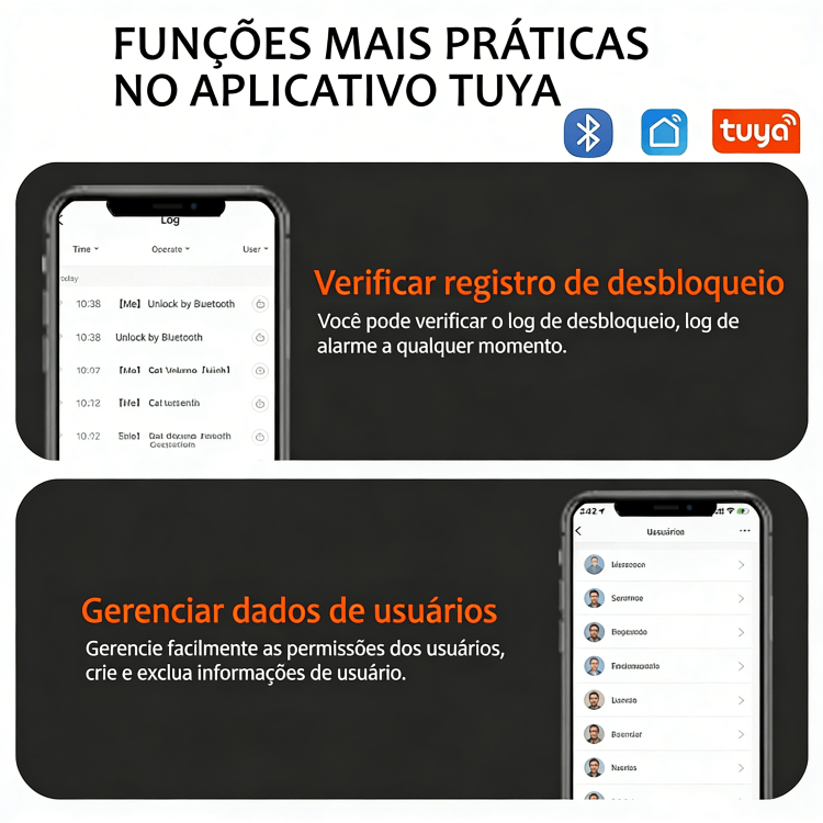 WF-F6 registos da App e gestão de utilizadores