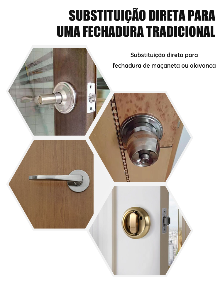 WF-F8 substituição direta da fechadura antiga de maçaneta