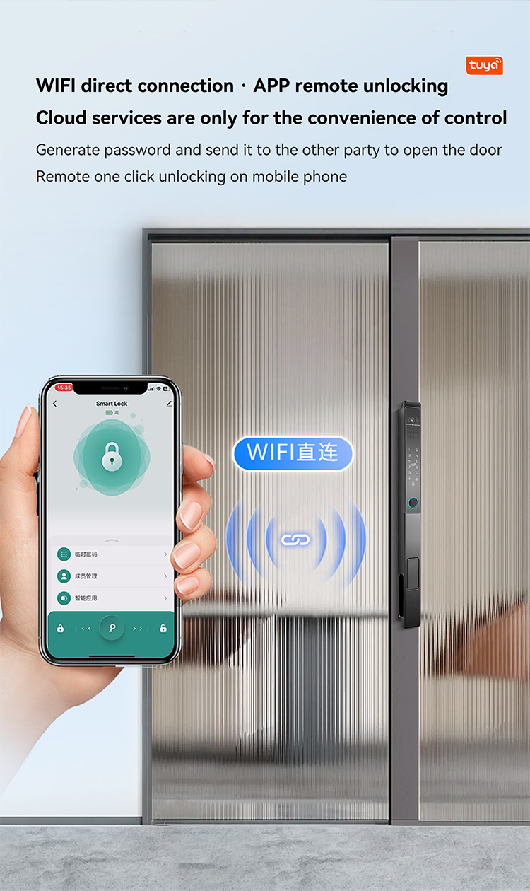 Interface registos desbloqueio remoto App Tuya