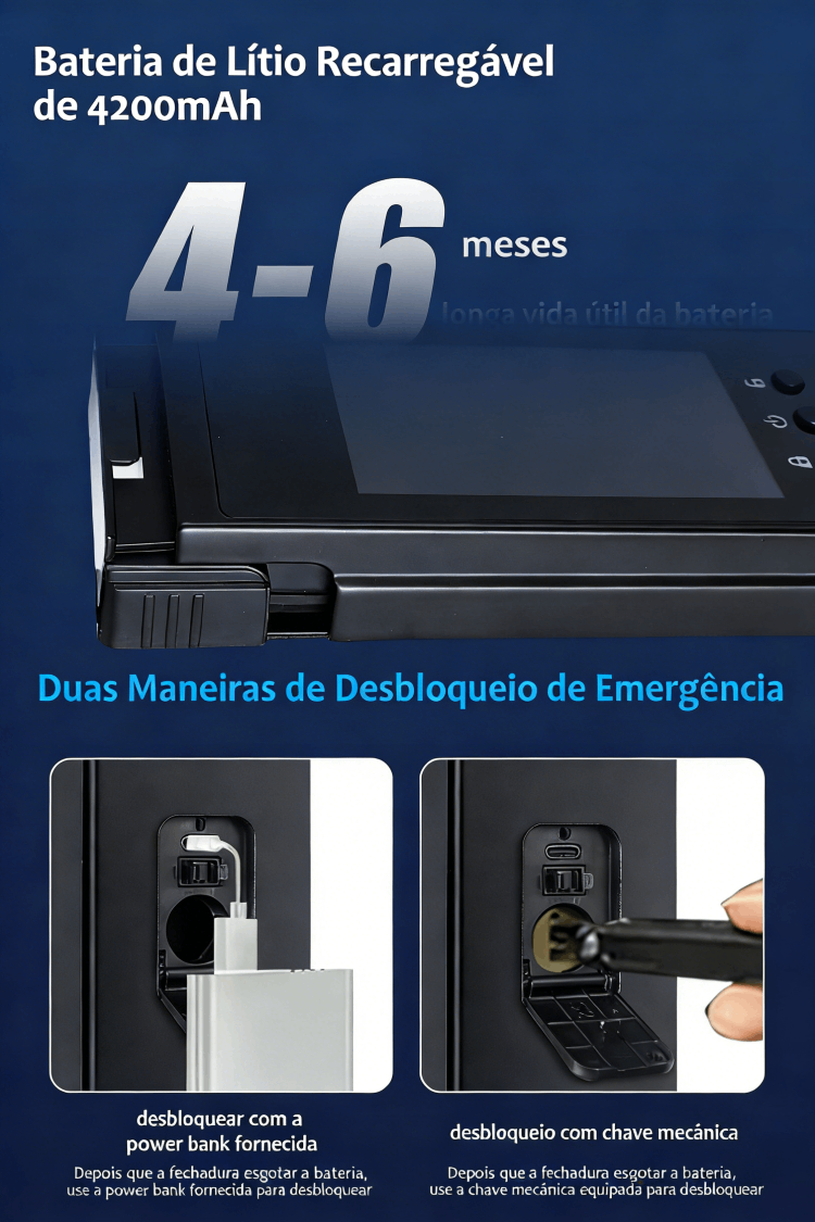 WF-MY6 bateria de lítio 4200 mAh, dupla emergência com chave e power bank
