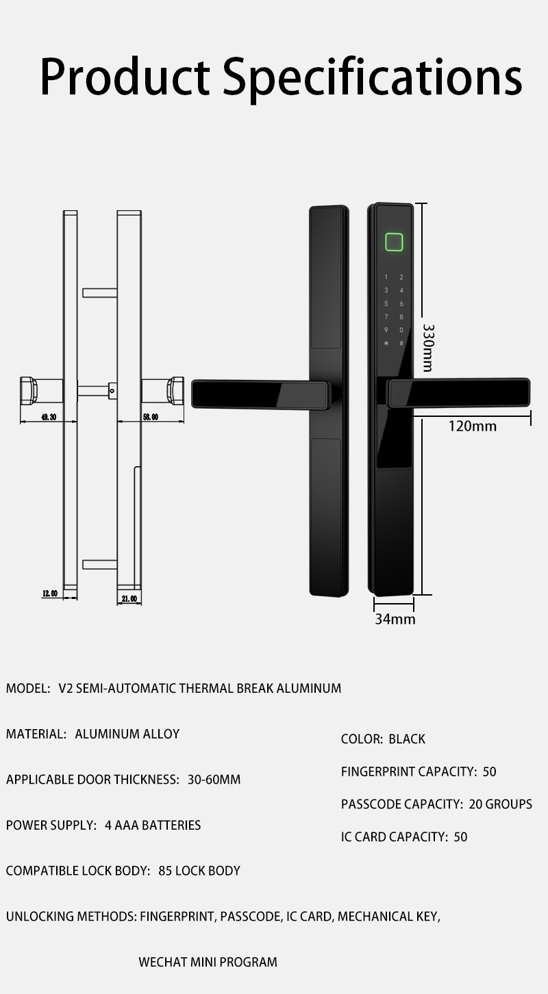WAFU WF-V2 parâmetros e dimensões do produto