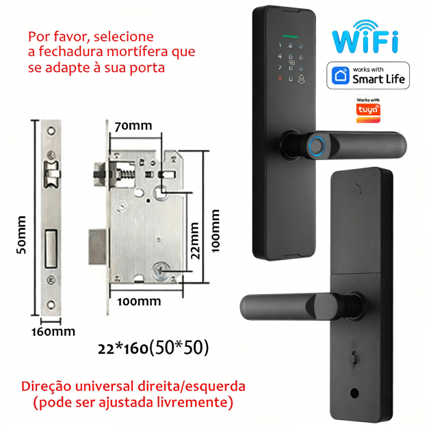 WF-X8 corpo universal 22×160 ajustável para portas esquerda/direita