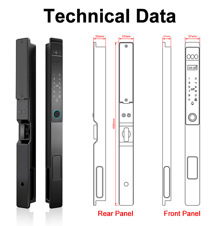 Fechadura de alumínio WF-021 totalmente automática com rosto 3D e veia da palma | Detalhes e configuração do produto 14