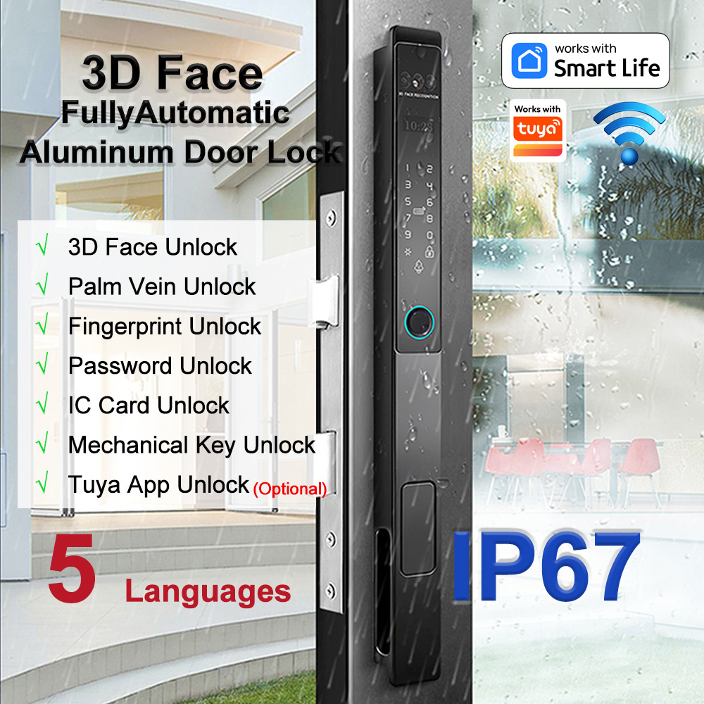 Fechadura de alumínio WF-021 totalmente automática com rosto 3D e veia da palma | Fotografia do produto 1
