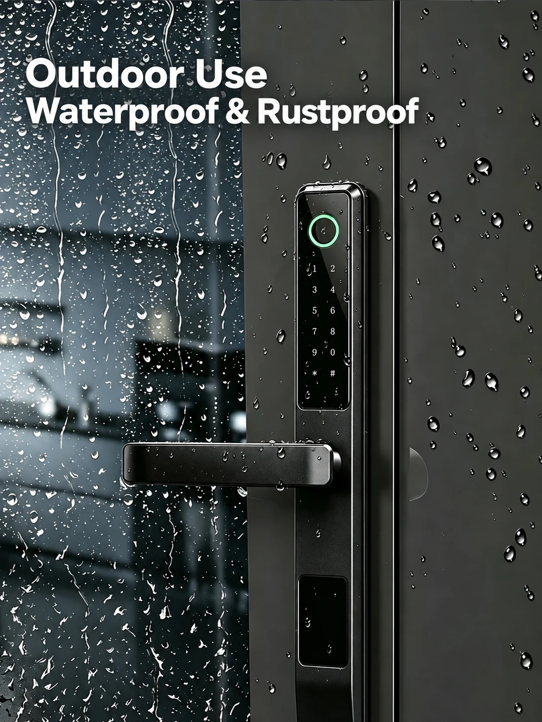Fechadura inteligente WF-V4 com manípulo para portas de alumínio com corte térmico detail image 6