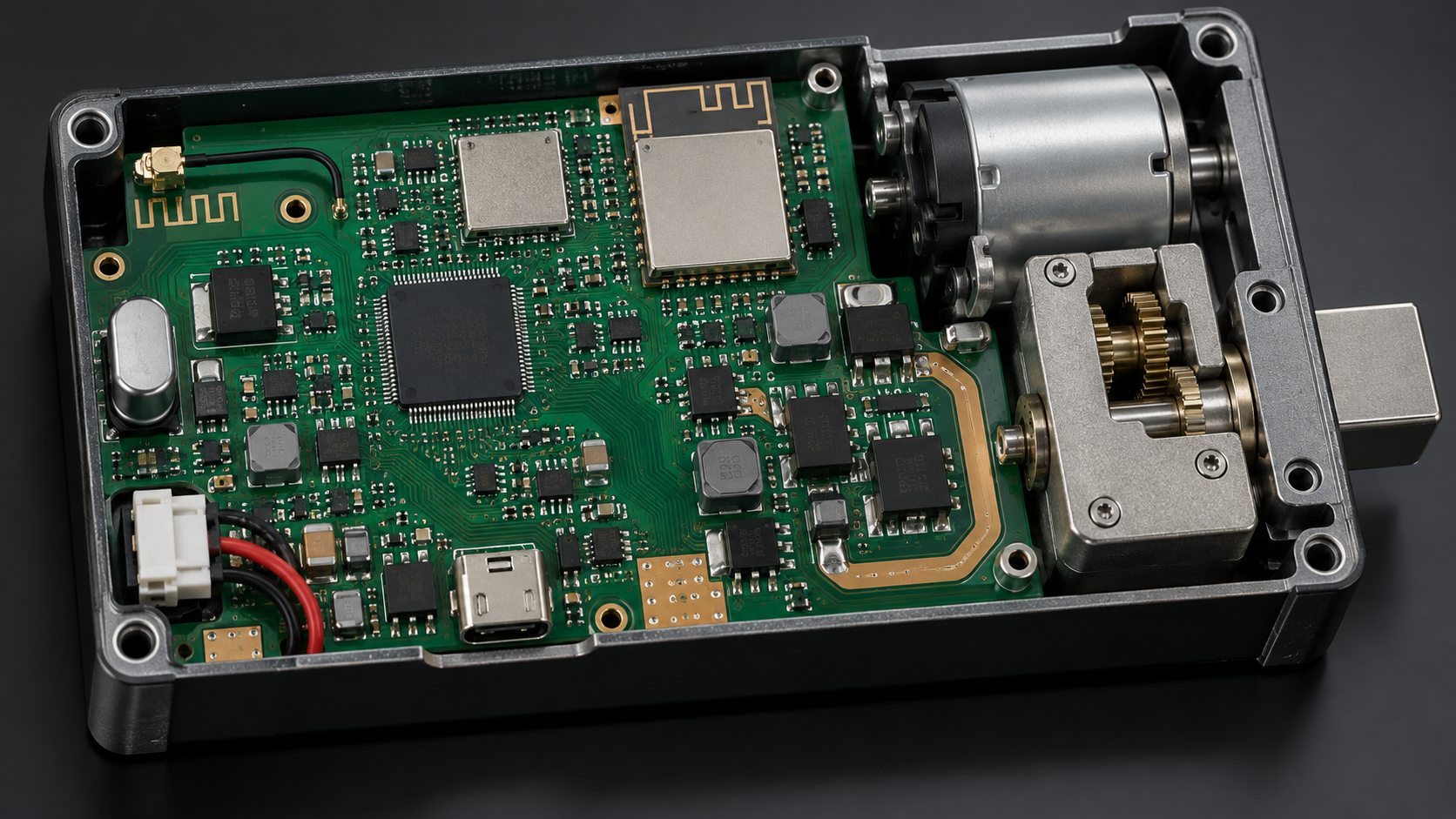 Arquitetura PCB e atuador da fechadura sem fios